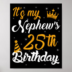 Póster Feliz Cumpleaños 25 de mi sobrino 2000 25 años