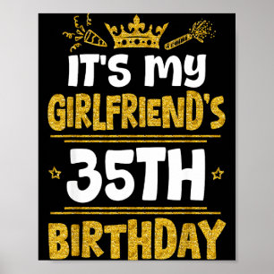 Póster Feliz Cumpleaños 35 De Mi Novia 1990 35 Años