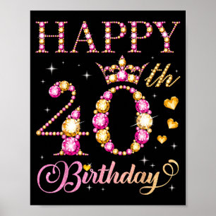 Póster Feliz cumpleaños 40 40 años hombres mujeres cumple