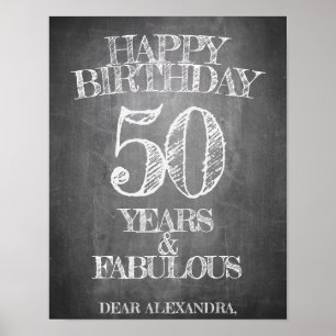 Póster Feliz Cumpleaños - 50 Años y Fabuloso