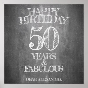Póster Feliz Cumpleaños - 50 Años y Fabuloso