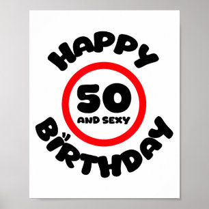Póster Feliz Cumpleaños 50 Y divertido regalo de cumpleañ