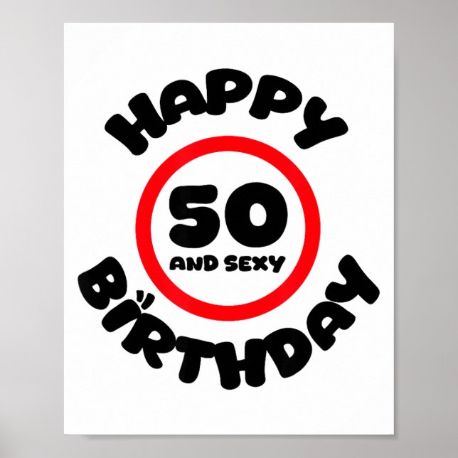 Póster Feliz Cumpleaños 50 Y divertido regalo de cumpleañ (Frente)