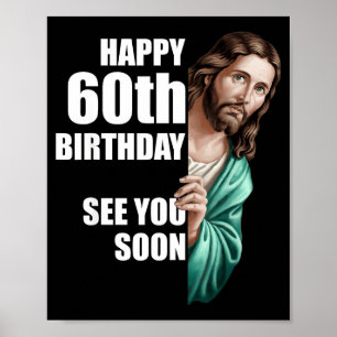 Póster Feliz cumpleaños 60 Nos vemos pronto Diseño de Jes