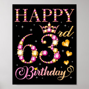 Póster Feliz cumpleaños 63 63 años hombres mujeres cumple