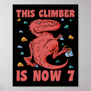 Póster Feliz cumpleaños 7 Climber de 7 años escalando 7º