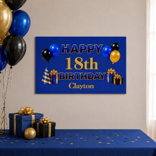 Póster Feliz Cumpleaños a Cualquier Edad Azul