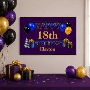Póster Feliz Cumpleaños a Cualquier Edad Púrpura
