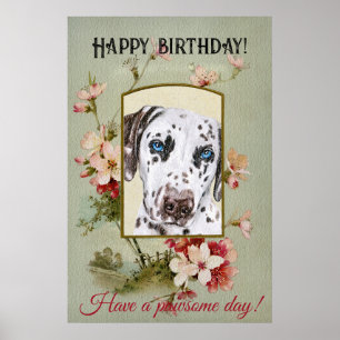 Póster Feliz cumpleaños a Dalmatian