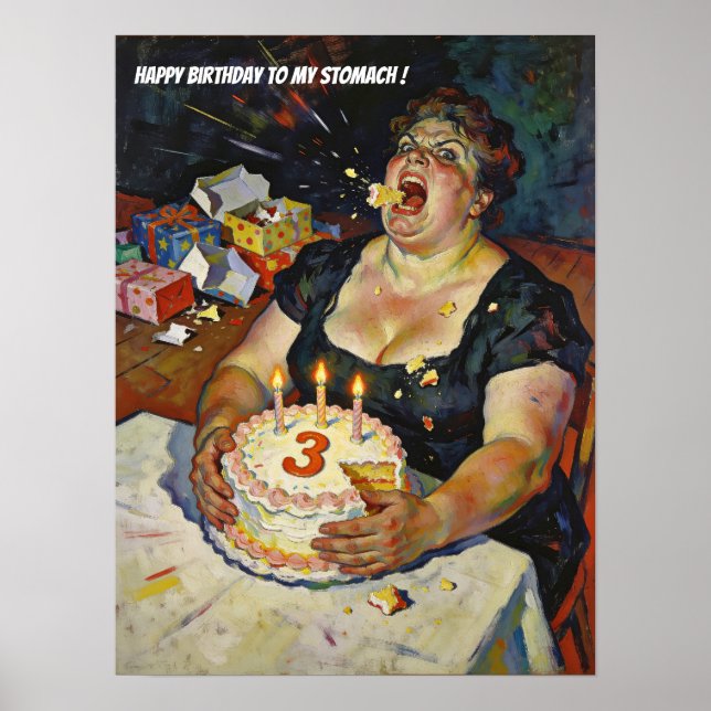 Póster Feliz cumpleaños a mi estómago: un retrato de glot (Frente)