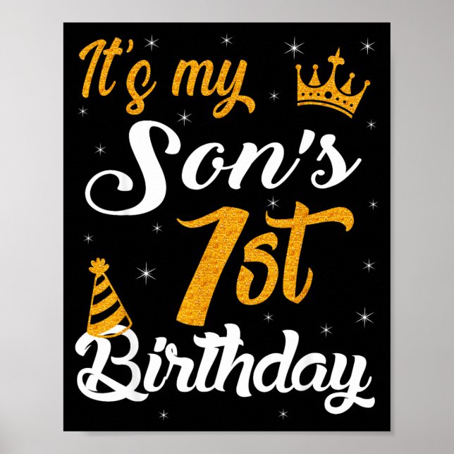 Póster Feliz Cumpleaños a mi hijo 2024 1 año de edad  (Frente)