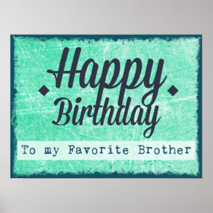 Póster Feliz cumpleaños a mi Poster Hermano Favorito