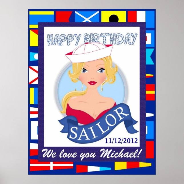 Póster Feliz cumpleaños a Sailor Poster - SRF (Frente)