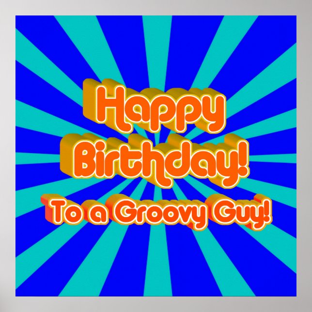 Póster Feliz cumpleaños a un chico groovy (Frente)