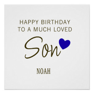 Póster Feliz Cumpleaños a un Hijo Muy Querido - Personali
