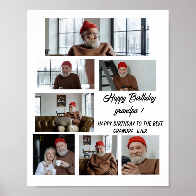 Póster ¡Feliz cumpleaños, abuelo! Eres el mejor (Frente)