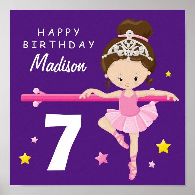 Póster Feliz cumpleaños Ballerina (Frente)