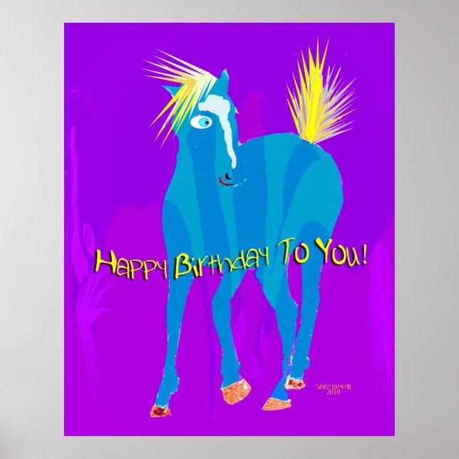 Póster Feliz cumpleaños, caballo (Frente)