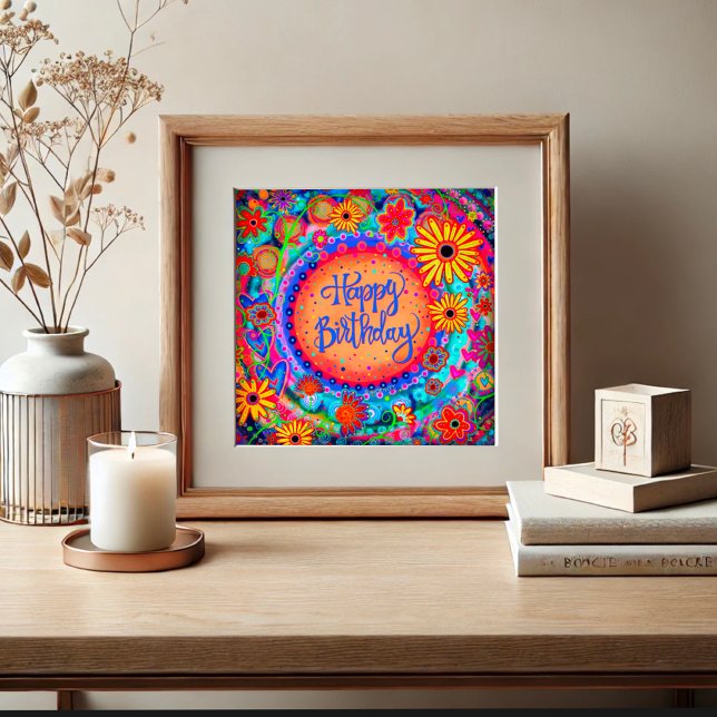 Póster Feliz cumpleaños celebra la colorida inespirituali (Subido por el creador)