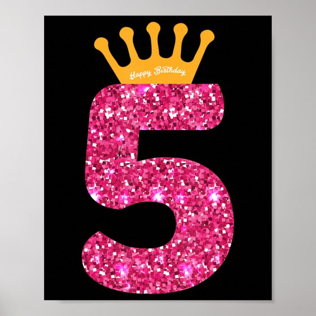 Póster Feliz cumpleaños, Chicas quinto Fiesta, cumpleaños (Frente)