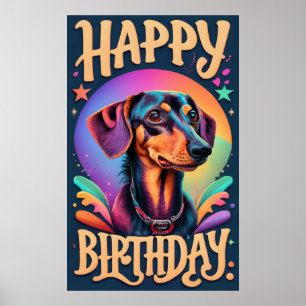 Póster Feliz cumpleaños Dachshund