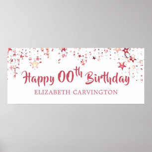 Póster FELIZ CUMPLEAÑOS DE CUALQUIER EDAD Rosa GASOLINA