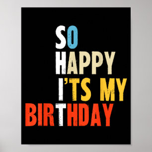 Póster Feliz cumpleaños divertida mamá papá adultos fiest