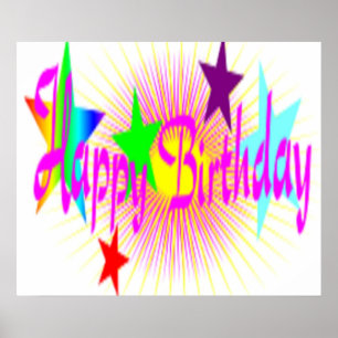 PÓSTER " FELIZ CUMPLEAÑOS " ESTRELLAS