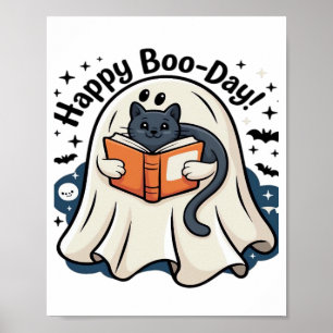 Póster Feliz Cumpleaños Fantasma Gato PNG - Espeluznante 