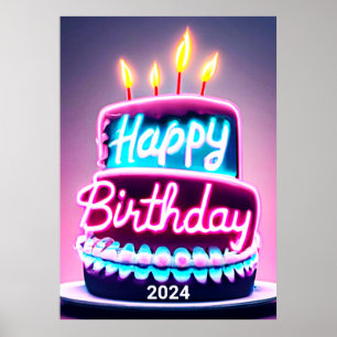Póster Feliz cumpleaños, Fiesta de cumpleaños 2024