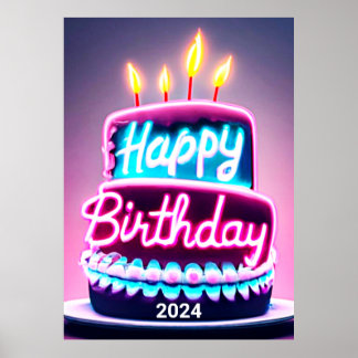 Póster Feliz cumpleaños, Fiesta de cumpleaños 2024