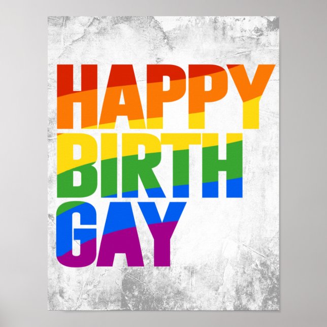 Póster Feliz Cumpleaños Gay (Frente)