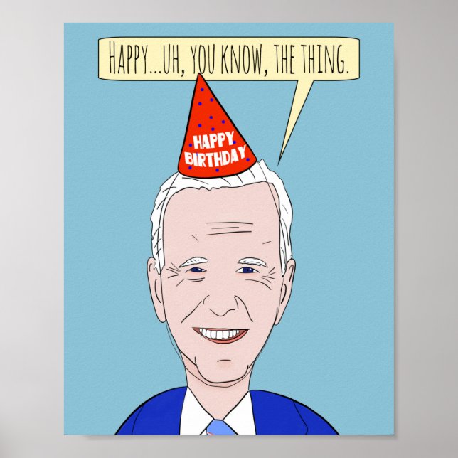 Póster Feliz cumpleaños gracioso presidente Humor Hol (Frente)