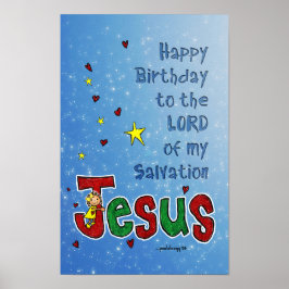 Póster Feliz Cumpleaños Jesús (Niños Navidades)