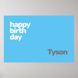 Póster feliz cumpleaños mínimo PERSONALIZADO simple