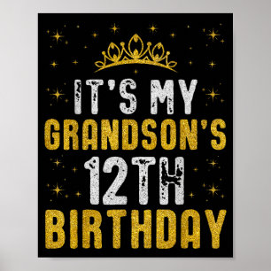 Póster Feliz Cumpleaños Nieto 12 Años 2013 12 Años