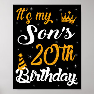 Póster Feliz Cumpleaños número 20 de mi hijo 2005 20 años