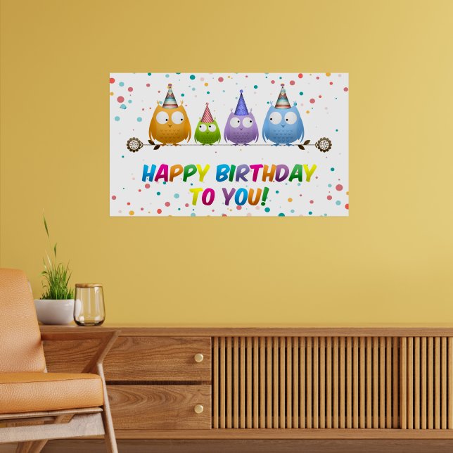 Póster Feliz cumpleaños para ti, búhos de puta, (Salón 2)