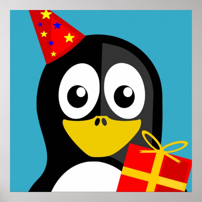 PÓSTER "FELIZ CUMPLEAÑOS" PENGUIN (Frente)
