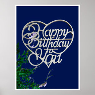 Póster Feliz cumpleaños personalizado a tus brillantes Po