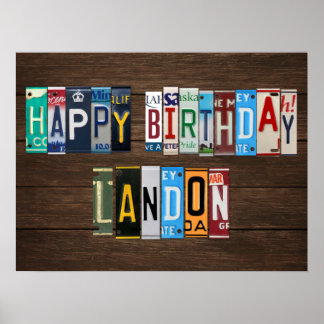 Póster Feliz cumpleaños Personalizado Rótulo de placa de