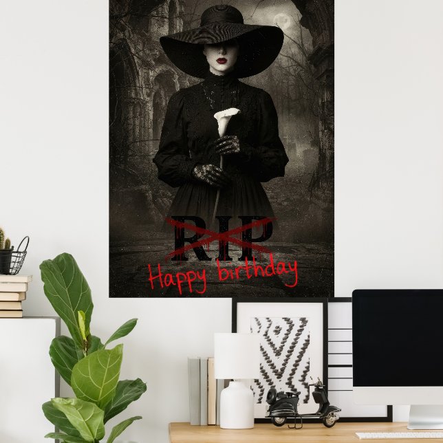 Póster Feliz Cumpleaños Sarcástico (Oficina en casa)