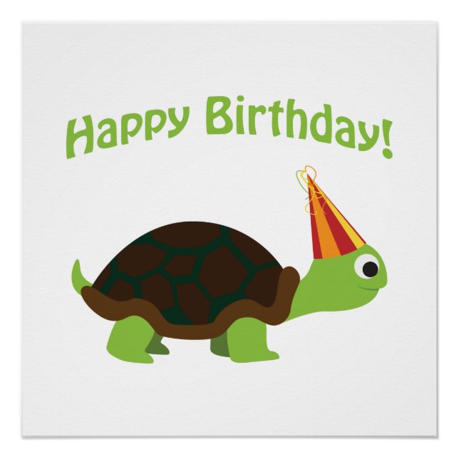 Póster ¡Feliz cumpleaños! Tortuga (Anverso)