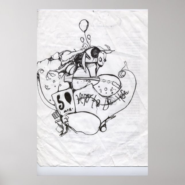 Póster feliz de estar aquí (Frente)