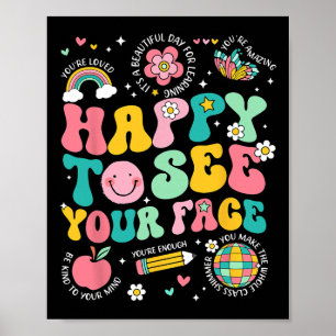 Póster Feliz De Ver Tu Cara Profesor Estudiante Divertido