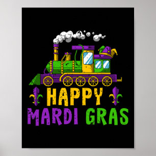Póster Feliz desfile de carnaval Mardi Gras Jester