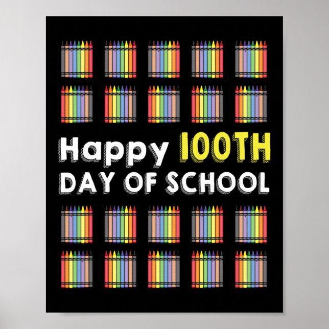 Póster Feliz Día 100 De Diversión Estudiantil 100 Días De (Frente)