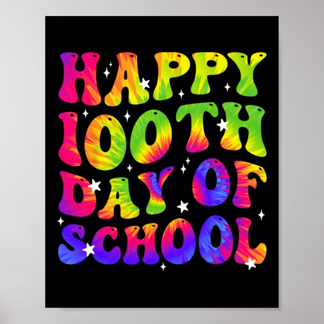 Póster Feliz Día 100 de Enseñanza de Estudiantes Escolare (Frente)