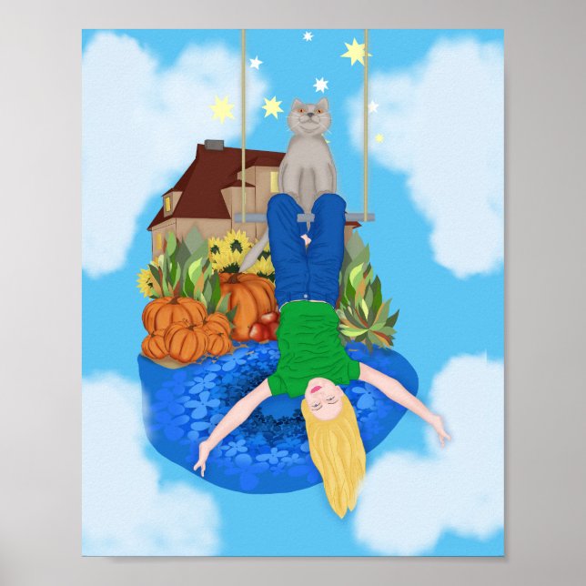 Póster Feliz día. Boca abajo (Frente)