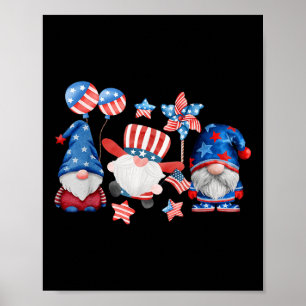 Póster Feliz Día Conmemorativo 4 De Julio Con Bandera De